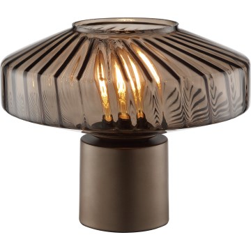 Brilliant - Asztali lámpa LYN 1xE27/20W/230V barna/füstös barna