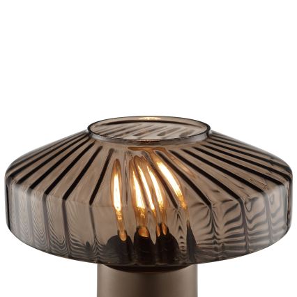 Brilliant - Asztali lámpa LYN 1xE27/20W/230V barna/füstös barna