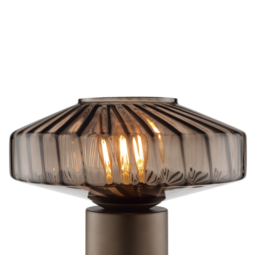 Brilliant - Asztali lámpa LYN 1xE27/20W/230V barna/füstös barna