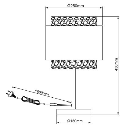 Brilliant - Asztali lámpa WATERLILLY 1xE27/60W/230V krémes