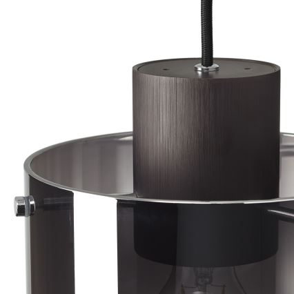 Brilliant - BETH kábeles függeszték 3xE27/60W/230V fekete/füstszínű