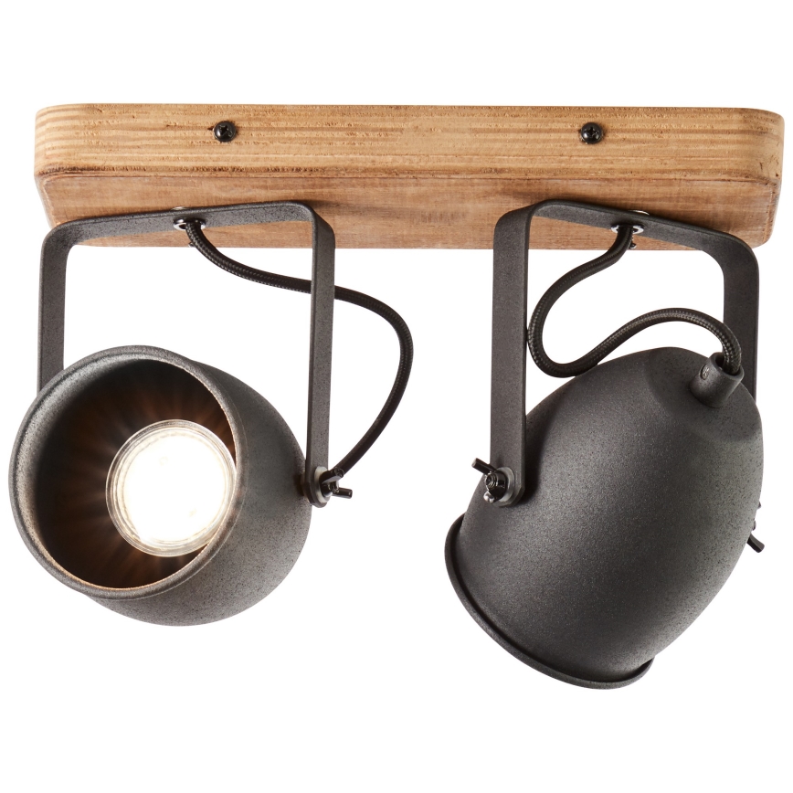 Brilliant - CROWTON spotlámpa 2xGU10/6W/230V fenyő