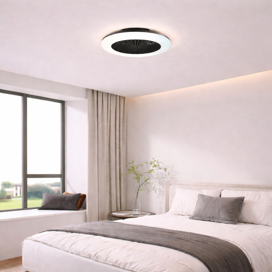 Brilliant - LED dimmelhető mennyezeti lámpatest ventilátorral MONTERO LED/20W/230V 2700-6500K átm. 42 cm fekete + távirányító