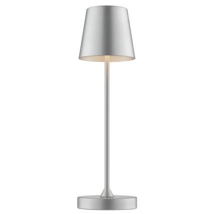 Brilliant - LED fényerőszabályozható, újratölthető, érintésvezérelt kültéri asztali lámpa ELORA LED/2,5W/5V 2700K 2600 mAh IP44 ezüst