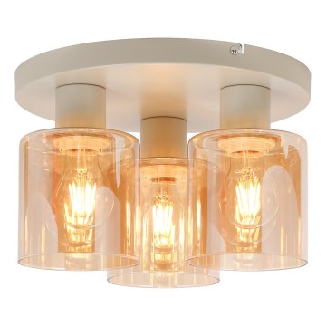 Brilliant - Felületre szerelhető csillár LYSKA 3xE27/20W/230V Ø 31 cm krémszínű/füstös bézs