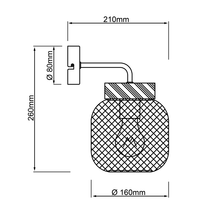 Brilliant - GIADA fali lámpa 1xE27/40W/230V, szürke