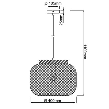 Brilliant - GIADA zsinóros csillár 1xE27/40W/230V, Ø 39 cm, szürke