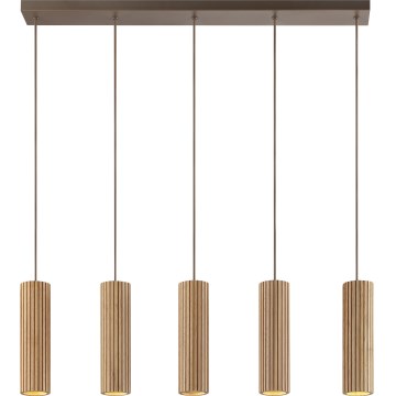 Brilliant - Kábeles függőlámpa LAKEWOOD 5xGU10/10W/230V barna
