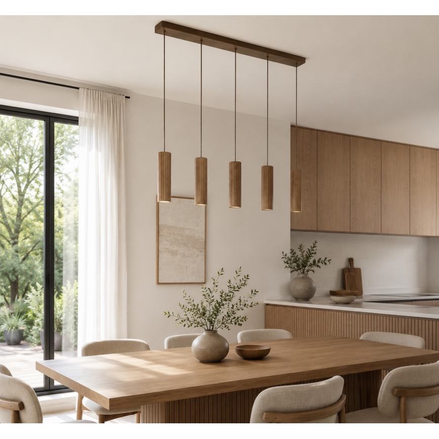 Brilliant - Kábeles függőlámpa LAKEWOOD 5xGU10/10W/230V barna