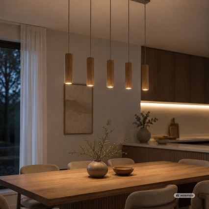 Brilliant - Kábeles függőlámpa LAKEWOOD 5xGU10/10W/230V barna