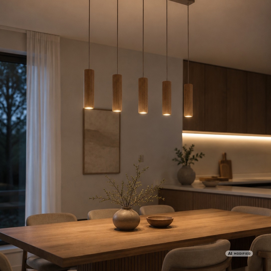 Brilliant - Kábeles függőlámpa LAKEWOOD 5xGU10/10W/230V barna