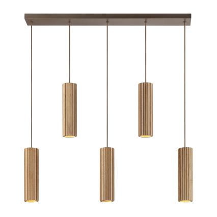 Brilliant - Kábeles függőlámpa LAKEWOOD 5xGU10/10W/230V barna
