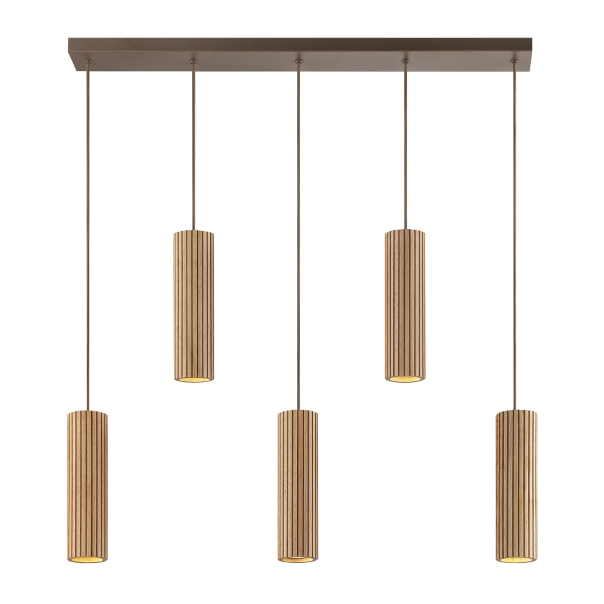 Brilliant - Kábeles függőlámpa LAKEWOOD 5xGU10/10W/230V barna