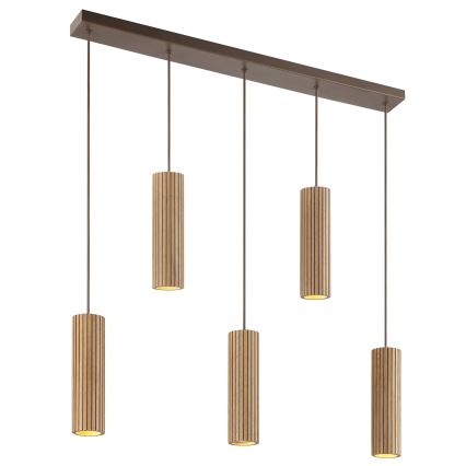 Brilliant - Kábeles függőlámpa LAKEWOOD 5xGU10/10W/230V barna