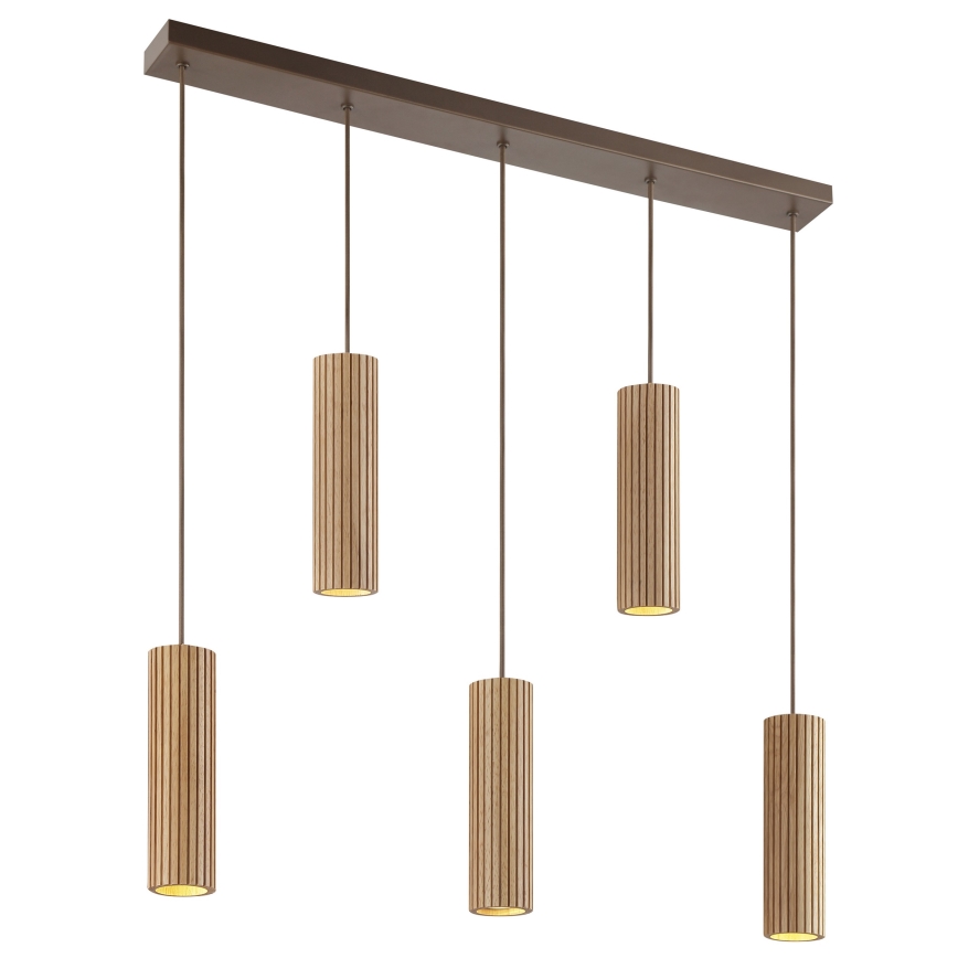 Brilliant - Kábeles függőlámpa LAKEWOOD 5xGU10/10W/230V barna