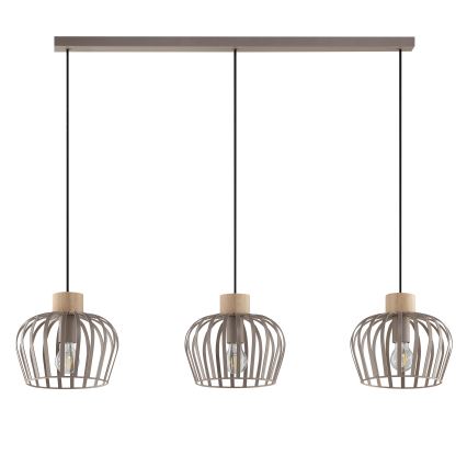 Brilliant - Kábeles függőlámpa NORDIC CAGE 3xE27/20W/230V bézs