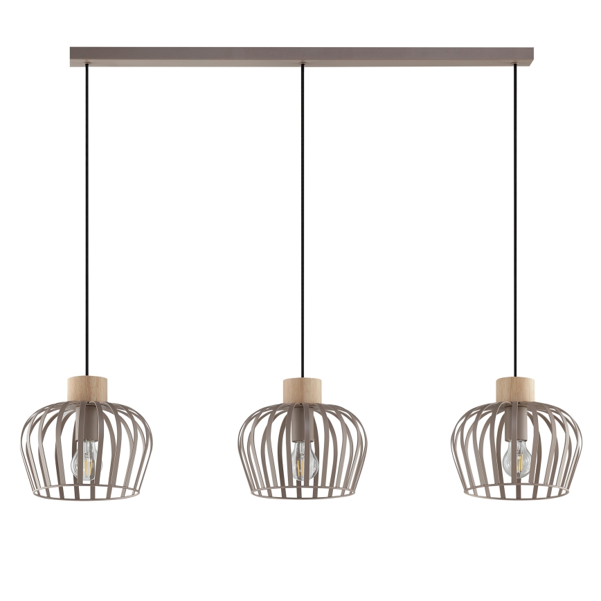 Brilliant - Kábeles függőlámpa NORDIC CAGE 3xE27/20W/230V bézs