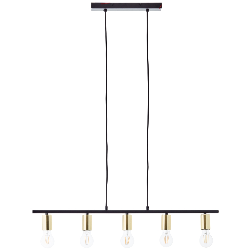 Brilliant - KERRY kábeles csillár 5xE27/40W/230V fekete/sárgaréz