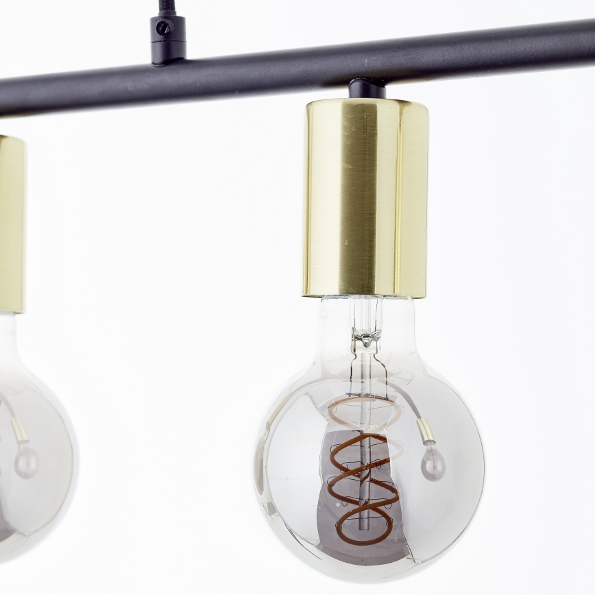 Brilliant - KERRY kábeles csillár 5xE27/40W/230V fekete/sárgaréz