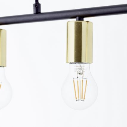 Brilliant - KERRY kábeles csillár 5xE27/40W/230V fekete/sárgaréz