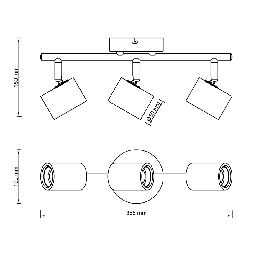 Brilliant - KERRY spotlámpa 3xE27/40W/230V fekete/bambusz