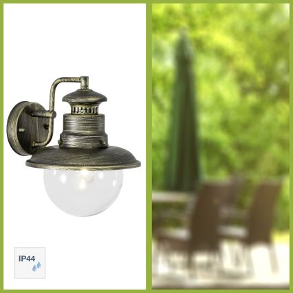 Brilliant - Kültéri fali lámpa ARTU 1xE27/60W/230V IP44 patinás/arany