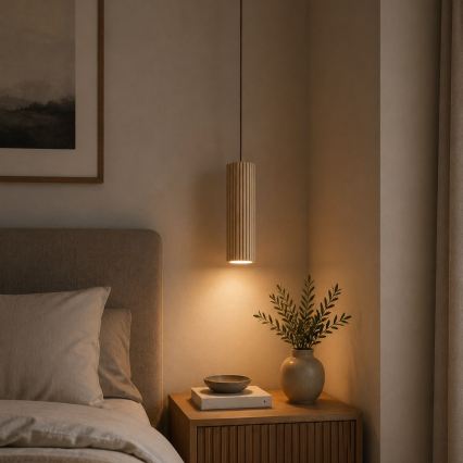 Brilliant - LAKEWOOD kábeles függeszték 1xGU10/10W/230V, Ø 10 cm, barna