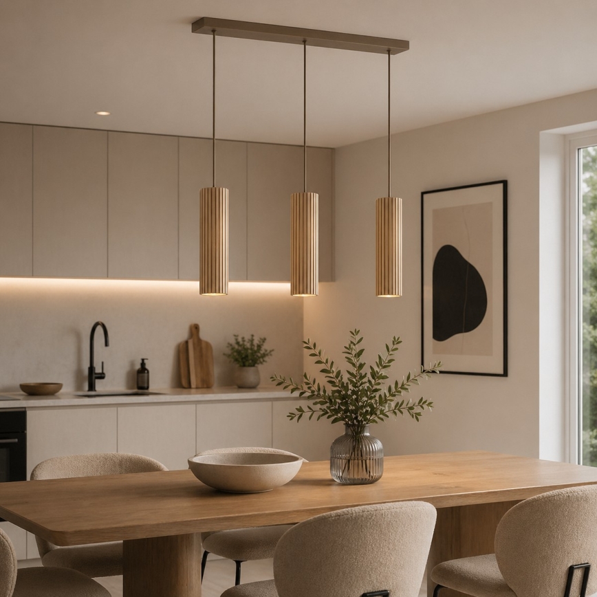 Brilliant - LAKEWOOD kábelre függesztett csillár 3xGU10/10W/230V, barna