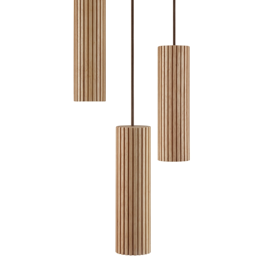 Brilliant - LAKEWOOD zsinóros csillár 3xGU10/10W/230V, átm. 28 cm, barna