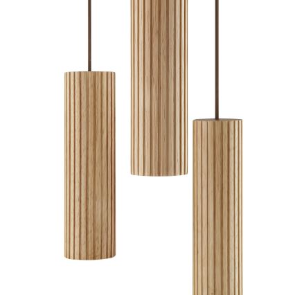 Brilliant - LAKEWOOD zsinóros csillár 3xGU10/10W/230V, átm. 28 cm, barna