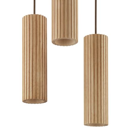Brilliant - LAKEWOOD zsinóros csillár 3xGU10/10W/230V, átm. 28 cm, barna