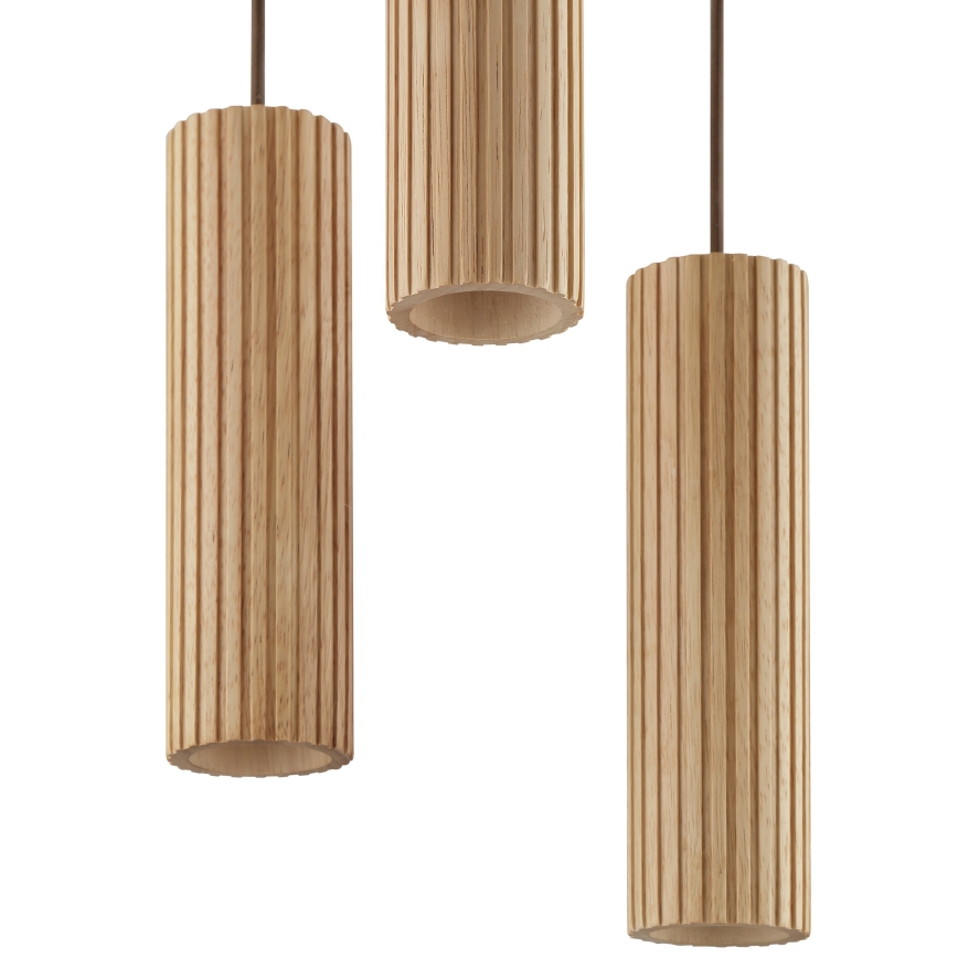 Brilliant - LAKEWOOD zsinóros csillár 3xGU10/10W/230V, átm. 28 cm, barna