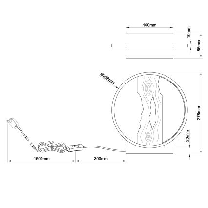 Brilliant - LED Asztali lámpa CHAUMONT LED/7,5W/230V fenyő