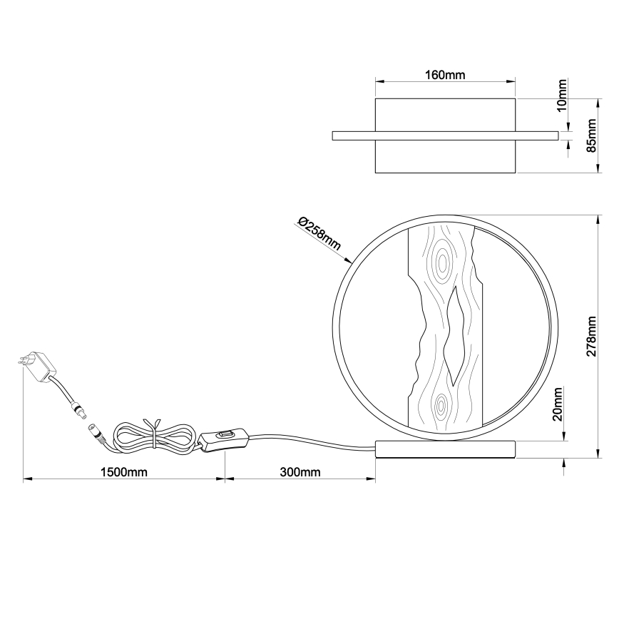 Brilliant - LED Asztali lámpa CHAUMONT LED/7,5W/230V fenyő