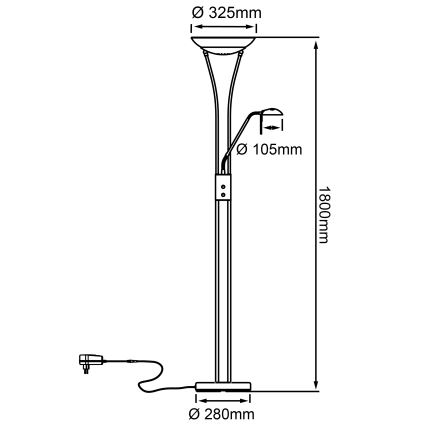 Brilliant - LED dimmelhető állólámpa FINN 2xLED/13W/230V matt króm