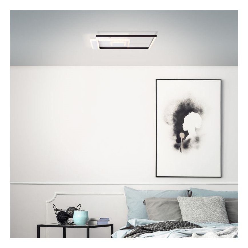 Brilliant - LED Dimmelhető mennyezeti lámpa IORGO LED/40W/230V 3000K 43,5x43,5 cm fehér/fekete