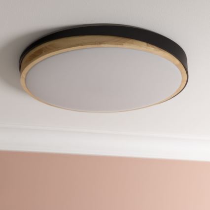 Brilliant - LED Dimmelhető mennyezeti lámpa BAARLO LED/36W/230V 3000-6500K átm. 50 cm fekete/Gumifüge + távirányítás