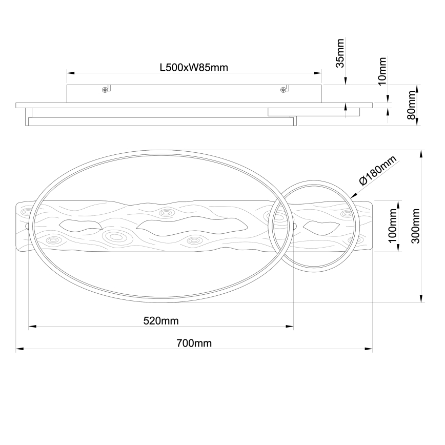 Brilliant - LED fényerőszabályozható mennyezeti lámpa PIRUS LED/30W/230V 30x70 cm gumifa