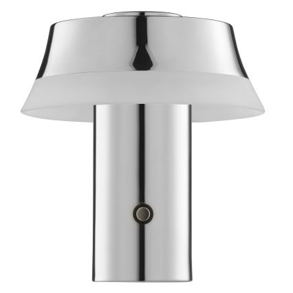 Brilliant - LED Fényerőszabályozható újratölthető érintésvezérelt asztali lámpa KINICH LED/2,5W/5V 2700K 2600 mAh fényes króm
