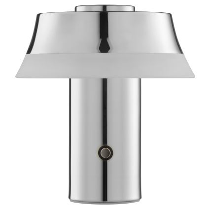 Brilliant - LED Fényerőszabályozható újratölthető érintésvezérelt asztali lámpa KINICH LED/2,5W/5V 2700K 2600 mAh fényes króm