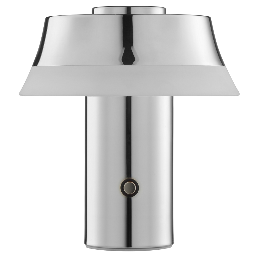 Brilliant - LED Fényerőszabályozható újratölthető érintésvezérelt asztali lámpa KINICH LED/2,5W/5V 2700K 2600 mAh fényes króm