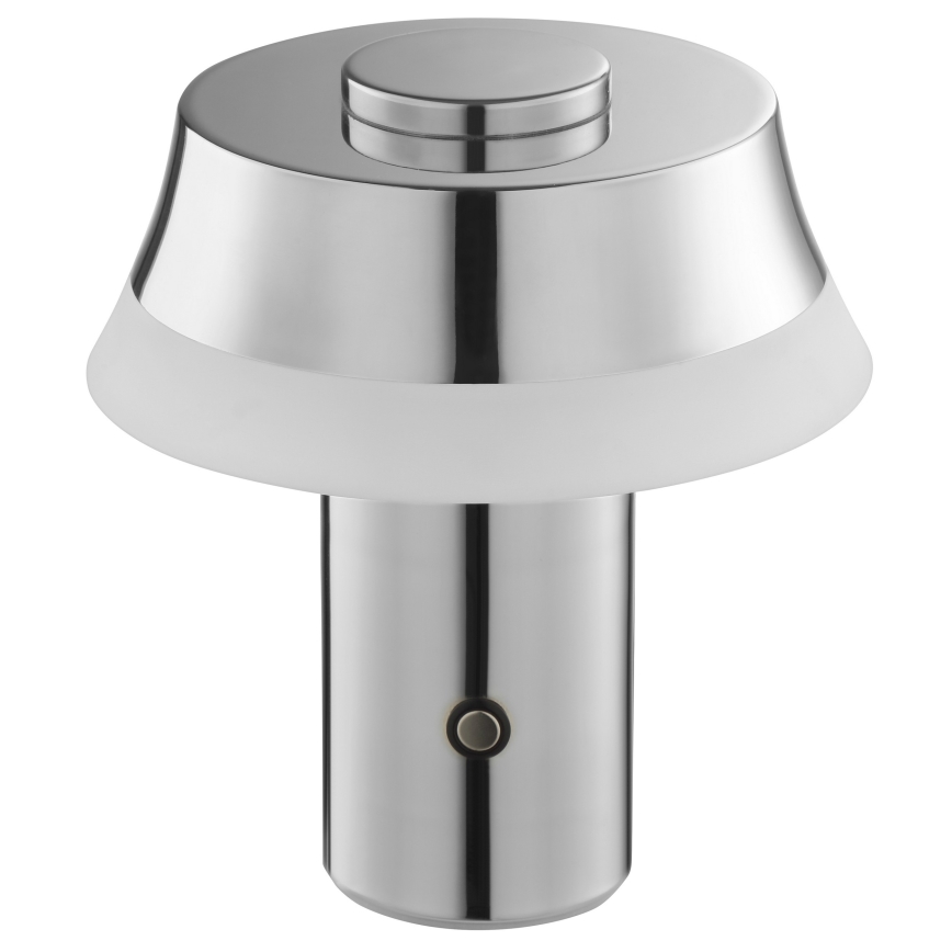 Brilliant - LED Fényerőszabályozható újratölthető érintésvezérelt asztali lámpa KINICH LED/2,5W/5V 2700K 2600 mAh fényes króm