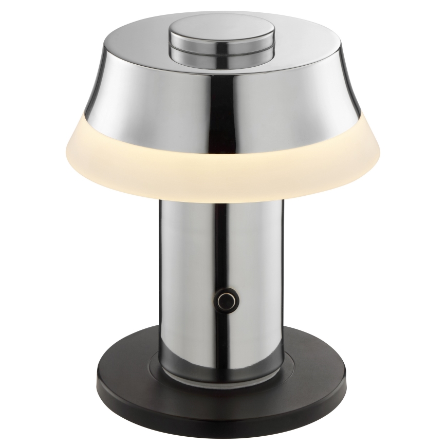 Brilliant - LED Fényerőszabályozható újratölthető érintésvezérelt asztali lámpa KINICH LED/2,5W/5V 2700K 2600 mAh fényes króm