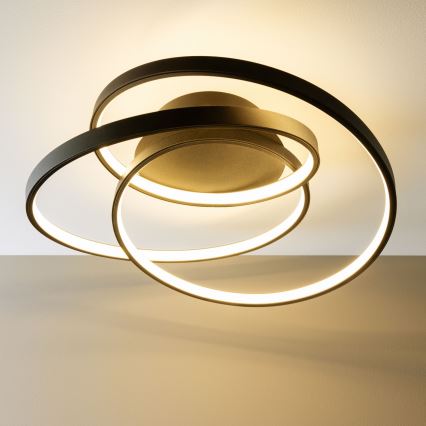 Brilliant - LED Mennyezeti lámpa LABYRINTH LED/40W/230V átm. 39,5 cm fekete