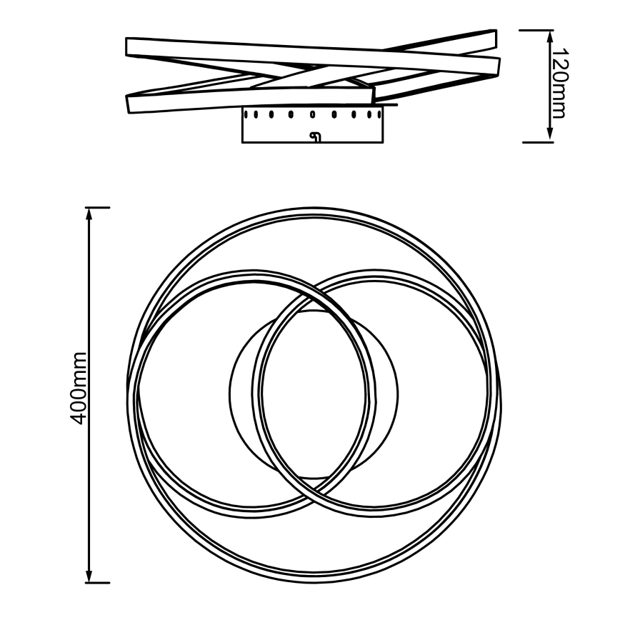 Brilliant - LED Mennyezeti lámpa LABYRINTH LED/40W/230V átm. 39,5 cm fekete
