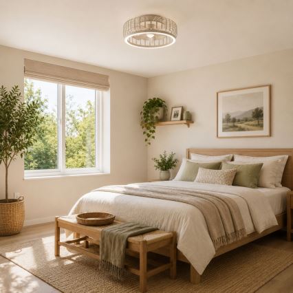 Brilliant - Fényerőszabályozható mennyezeti lámpa ventilátorral CAPO LED/36W/230V 2700-6500K átm. 48 cm bézs + távirányítóval
