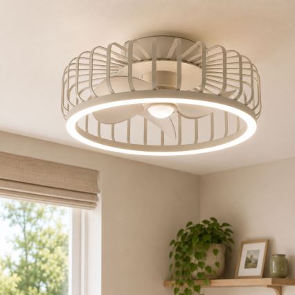 Brilliant - Fényerőszabályozható mennyezeti lámpa ventilátorral CAPO LED/36W/230V 2700-6500K átm. 48 cm bézs + távirányítóval