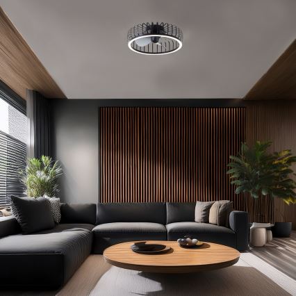 Brilliant - LED dimmelhető mennyezeti lámpa ventilátorral CAPO LED/36W/230V 2700-6500K Ø 48 cm fekete + távirányító