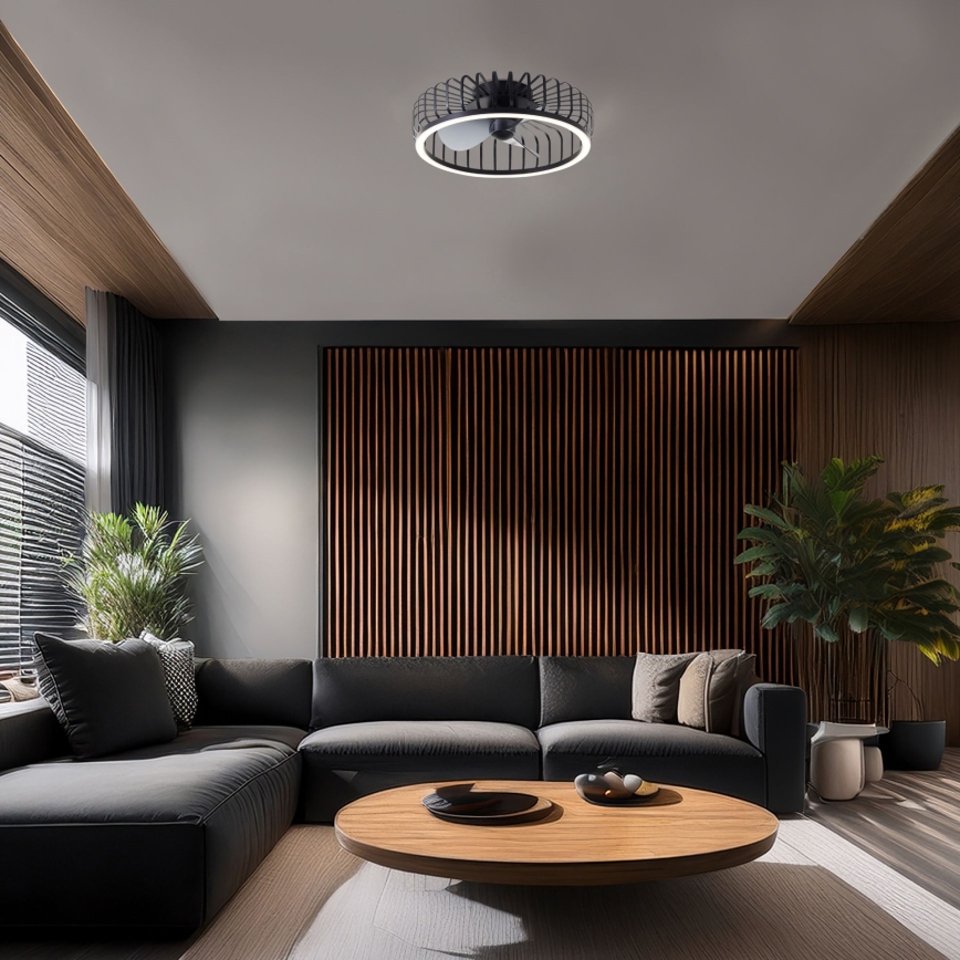 Brilliant - LED dimmelhető mennyezeti lámpa ventilátorral CAPO LED/36W/230V 2700-6500K Ø 48 cm fekete + távirányító