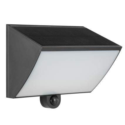 Brilliant - SIERRA LED napelemes fali lámpa érzékelővel 6W/3,7V 2700/4000/6500K 2000 mAh IP54 fekete